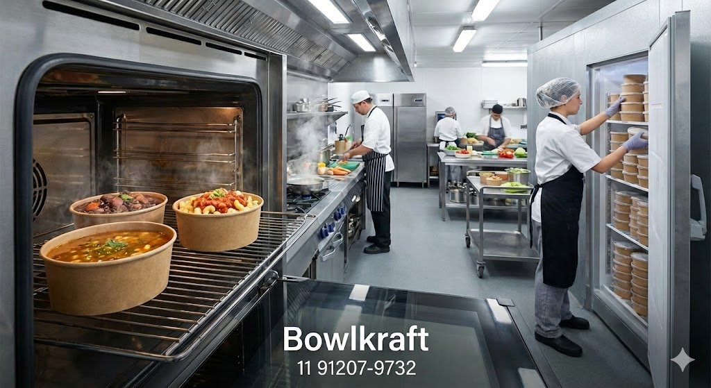 Bowl Kraft para delivery: quente, frio, líquido e sólido